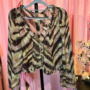 Chic Ruffle Blouse in Multicolor by [Brand]